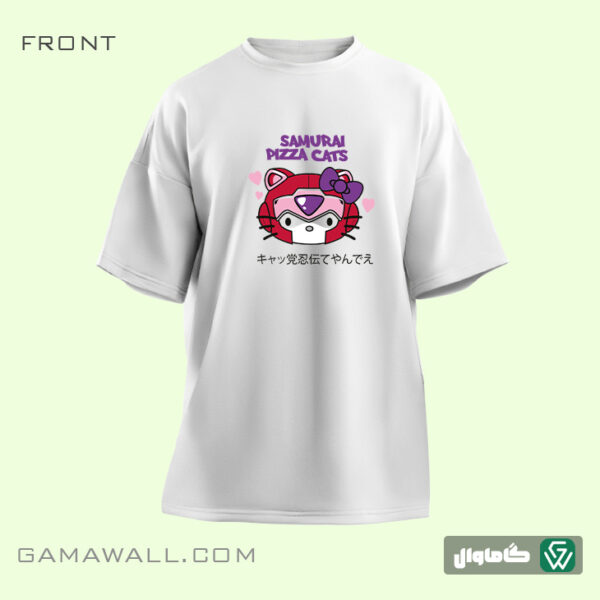 خرید تیشرت طرح samurai pizza cats کد ca08
