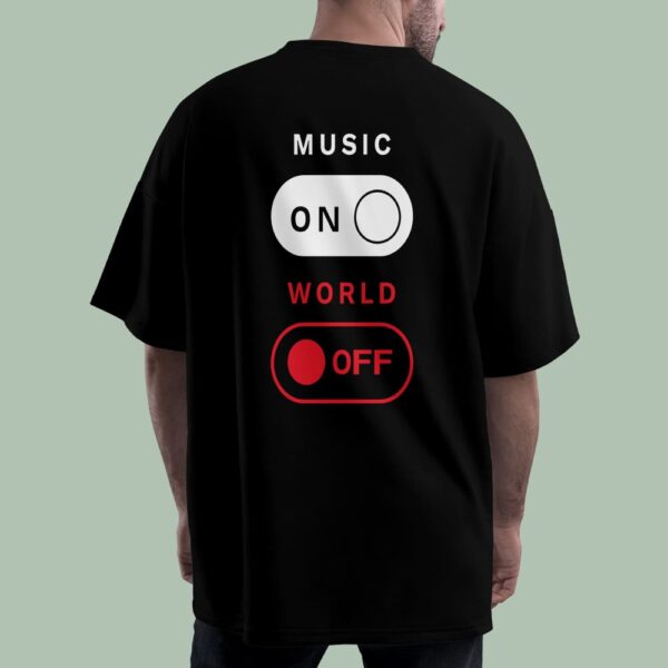 خرید تیشرت موزیک طرح Music On World Off- گاماوال