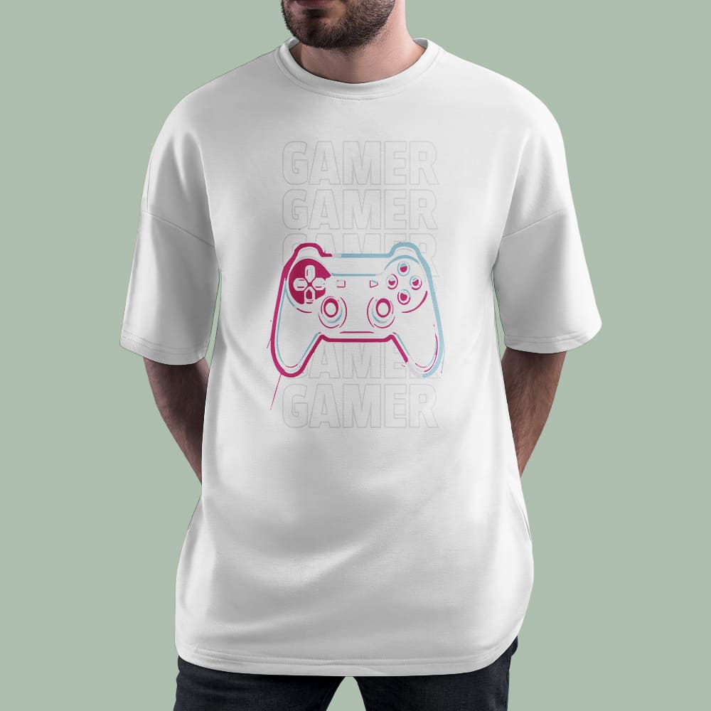 خرید تیشرت گیمینگ طرح Gamer و دسته بازی- گاماوال
