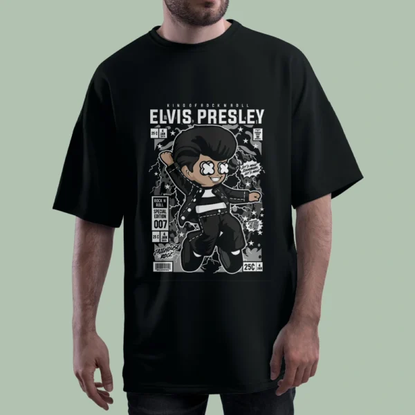 خرید تیشرت KING OF ROCK N ROLL ELVIS کد T-shirt-f59